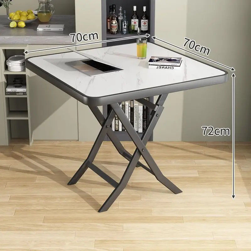 Office Furniture Rental - 賃貸住宅、寮、屋外、オフィス用のポータブルスクエアテーブル、折りたたみ式テーブルA853