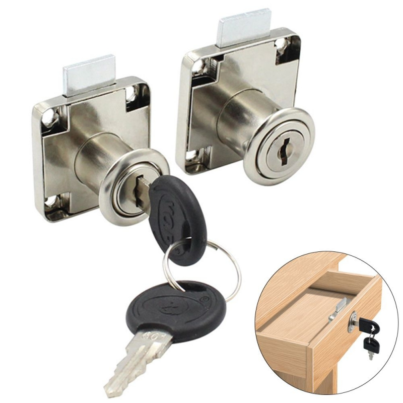 Office Furniture Hardware - 亜鉛合金引き出しロック 2 キー付き セキュリティデスクロック オフィスキャビネット ワードローブ
