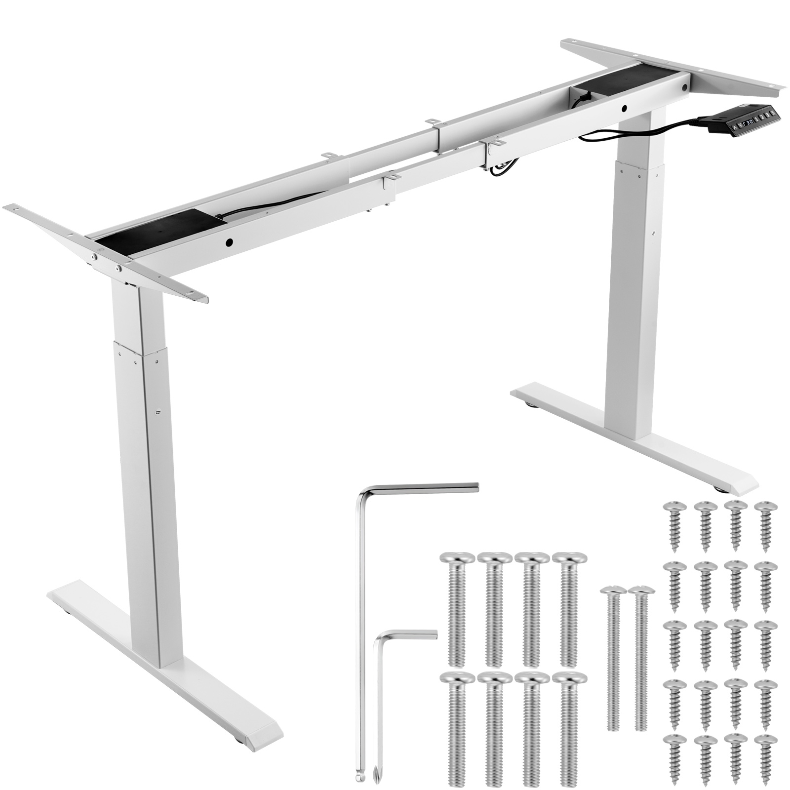 Office Furniture Wholesale - SucceBuy スタンディングデスクフレーム電動スタンドアップコンピュータデスク脚人間工学に基づいた DIY ワークステーションベースホームオフィス用ブラックホワイト