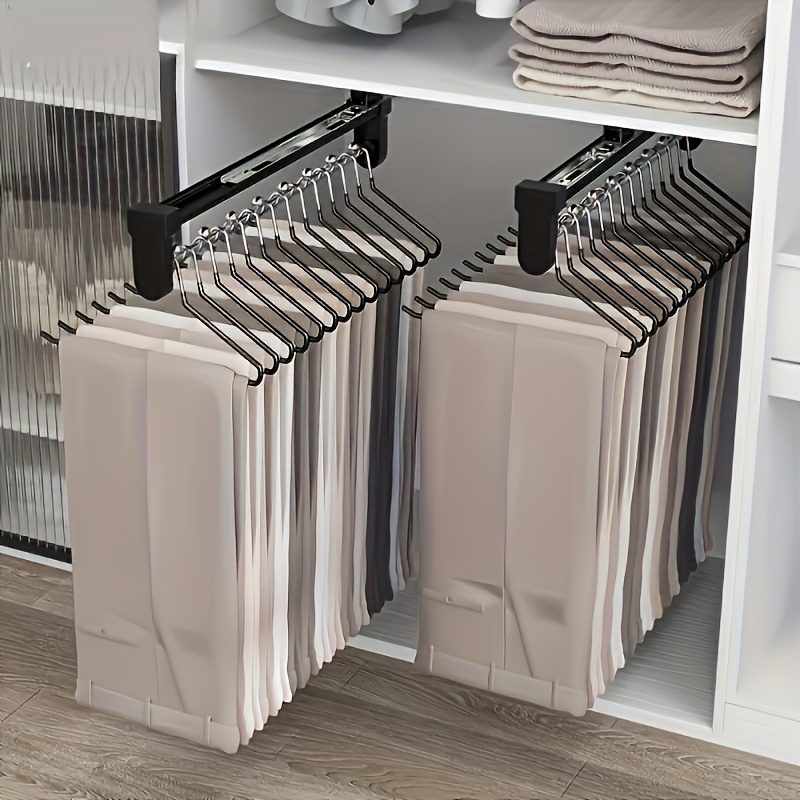 Locker Storage Metal - 調節可能な衣類収納ロッド、ワードローブ用の折りたたみ式金属製ハンギングレール、省スペースオーガナイザー、乾燥ラック、引き出し式、1個