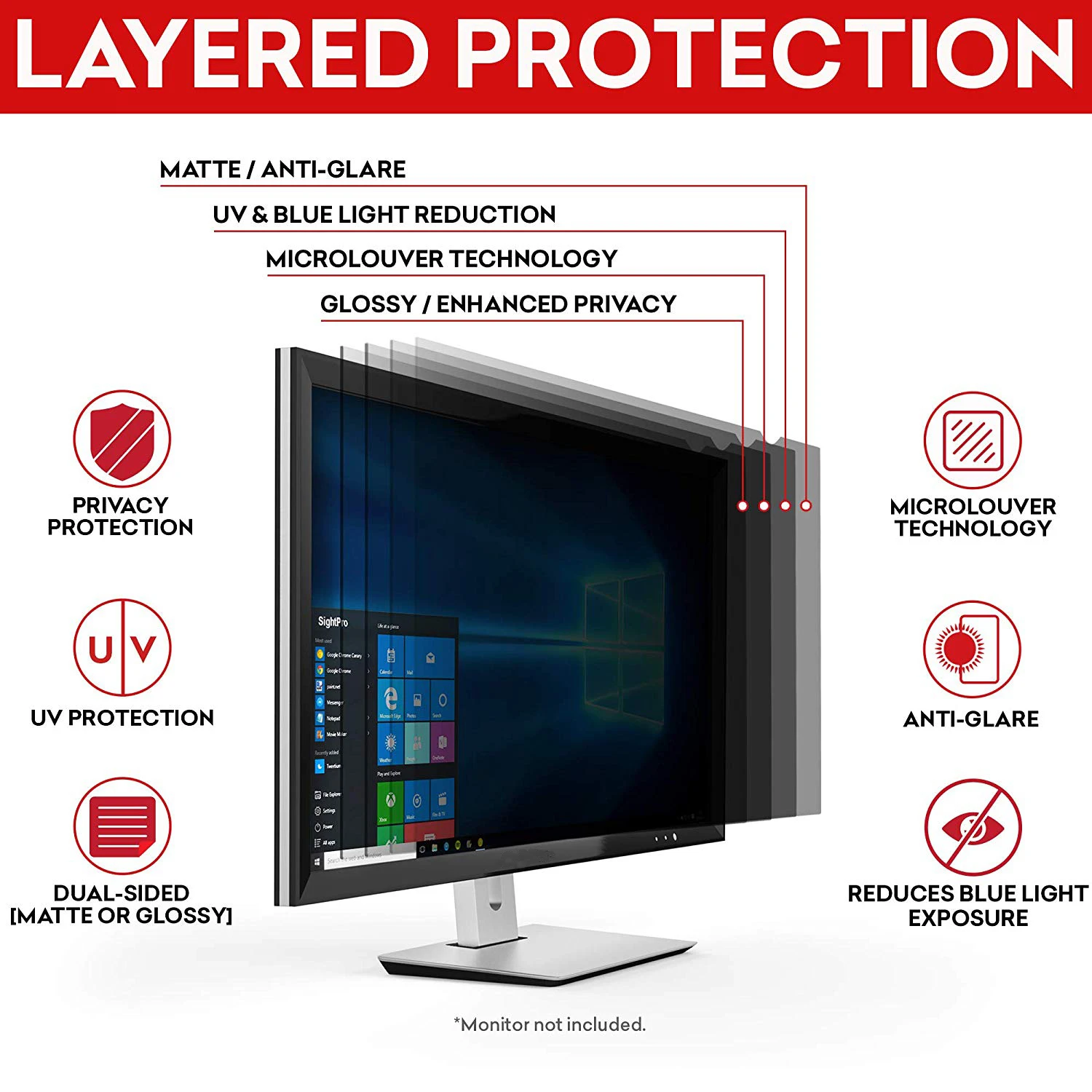 プライバシーフィルター付きの大型プライバシー保護フィルム,モ - Monitor Privacy Filter のレビューと価格