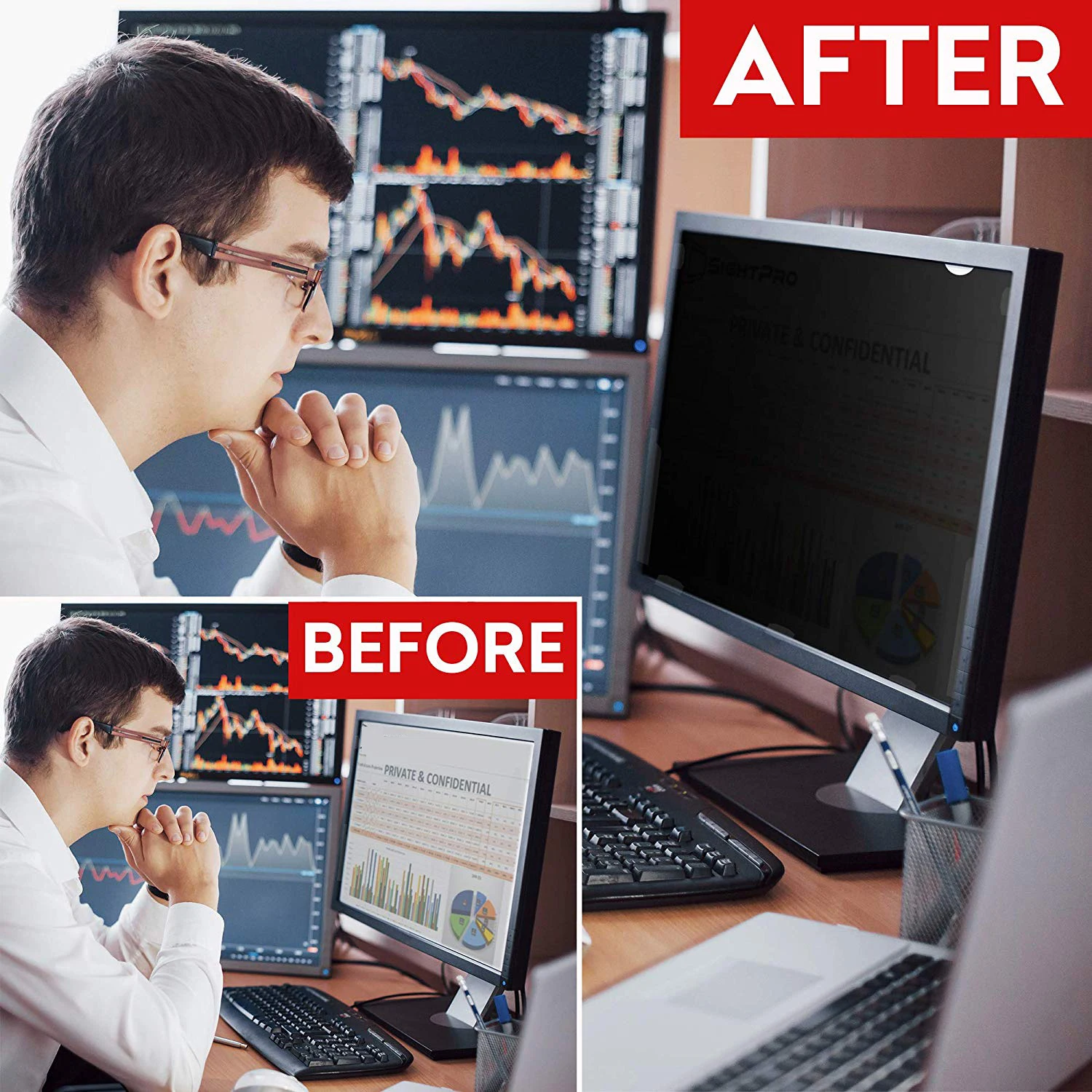 プライバシーフィルター付きの大型プライバシー保護フィルム,モ - Monitor Privacy Filter のレビューと価格