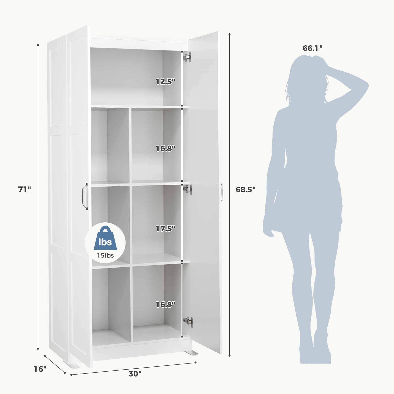 JHK 71インチ木製リビングルーム収納キャビネット、大容量 - Office Furniture Wholesale のレビューと価格