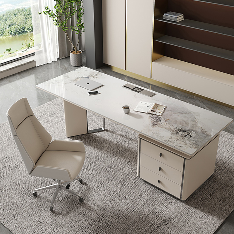 引き出し収納キャビネットと金属製の脚が付いたモダンな焼結石デ - Office Furniture In China のレビューと価格