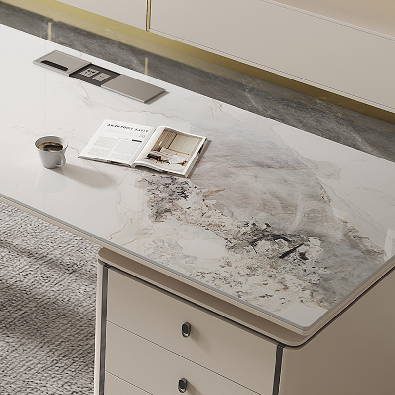 引き出し収納キャビネットと金属製の脚が付いたモダンな焼結石デ - Office Furniture In China のレビューと価格