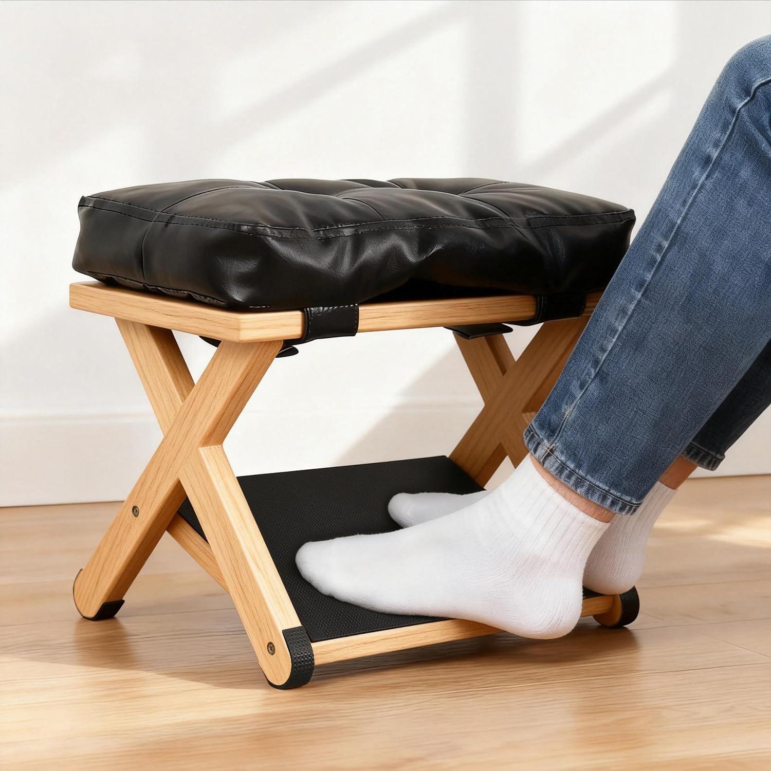 デスク下フットレスト 木製二層式滑り止め人間工学に基づいたレ - Office Furniture Wholesale のレビューと価格